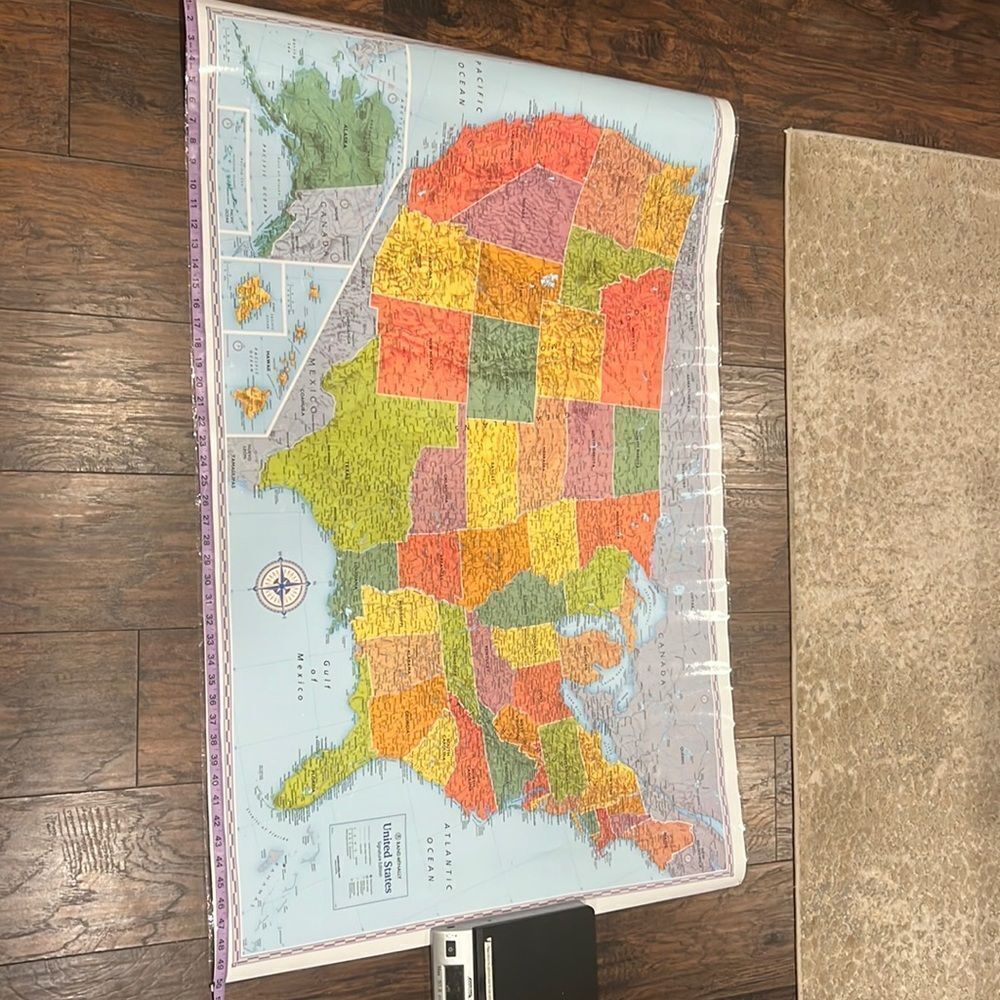 Vintage Rand McNally ‎ Educational 32" x 50" United States Map
